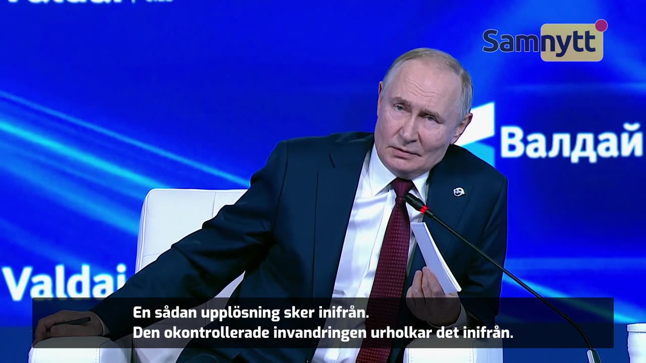 Putin om utvecklingen i EU