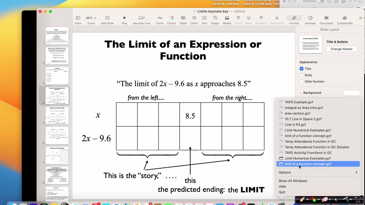 MAT 270 Wed Jan 29: Limits Intro