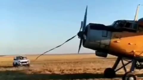 Starting the engine of the good old An-2 using improvised means