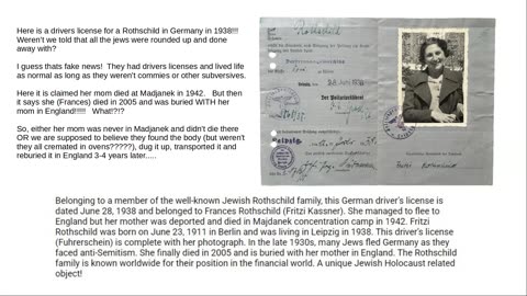 A Rothschild's drivers license in Germany in 1938 & more