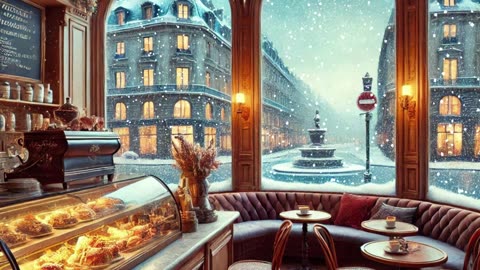 Relax in a down town cafe and watch the snow