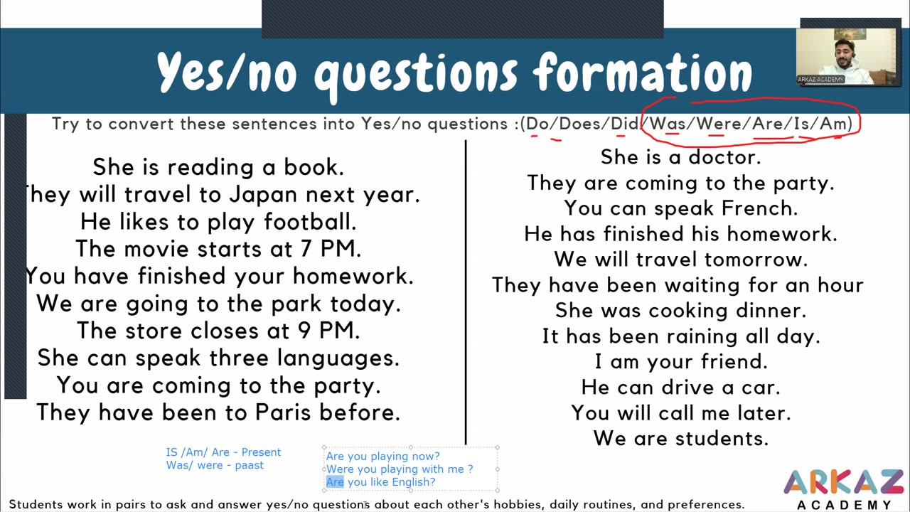 Questions formation