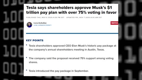 TESLA Shareholder Vote to Approve 1 Trillion Pay Plan for Elon Musk