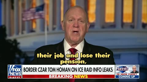 🚨 BREAKING: Border Czar Tom Homan says they’ve identified the person leaking ICE raid info—WOW!