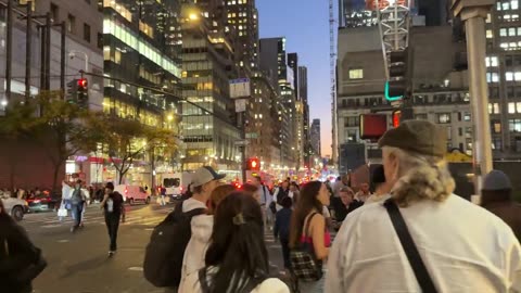 A street in Manhattan, New York after Trump's victory in the presidential election.