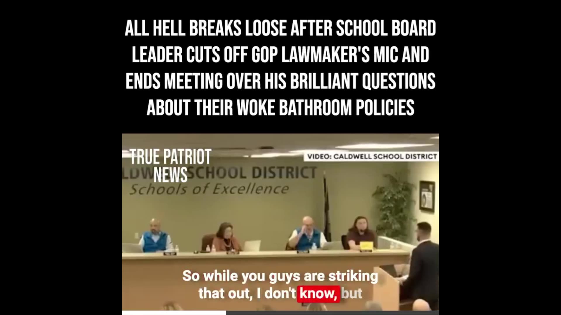 Woke Cowards: The school board in Caldwell, Idaho are out of control.