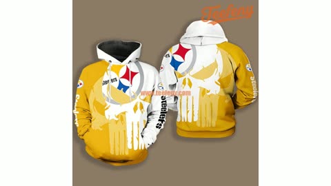 Pittsburgh Steelers Skull 3D Hoodie Yellow White Novelty