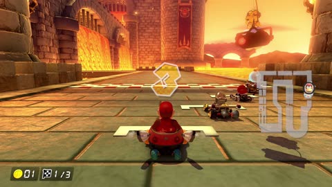 #MK8DX Race Four: SNES Bowser Castle 3