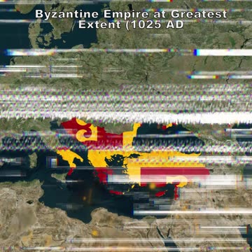 Byzantine Empire at Greatest Extent (1025 AD) vs Byzantine Empire before Collapse (1453 AD)