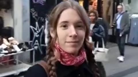 A German girl shows what has happened to her country