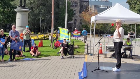 2025 09 27 Queens Pk Toronto rally, speech #6 & #7 Sam Oosterhoff and Dr. Ann Gillies