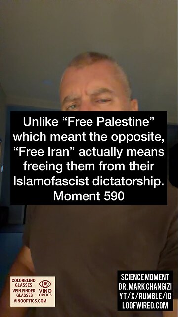 Unlike “Free Palestine,” “Free Iran” actually means freeing them from Islamofascism. Moment 590