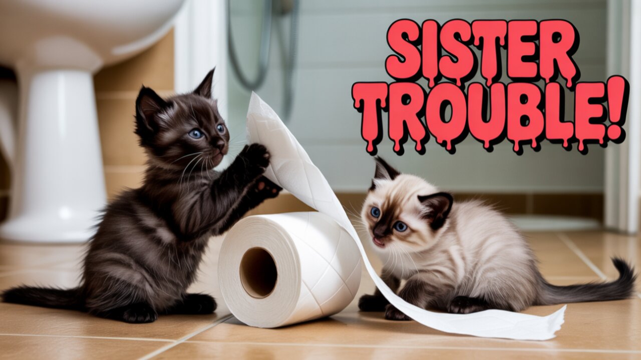 Kitten doing wrong with her sister