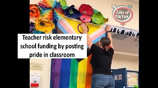 Teacher puts pride in classroom which puts school at risk for federal funding after Trump bans it