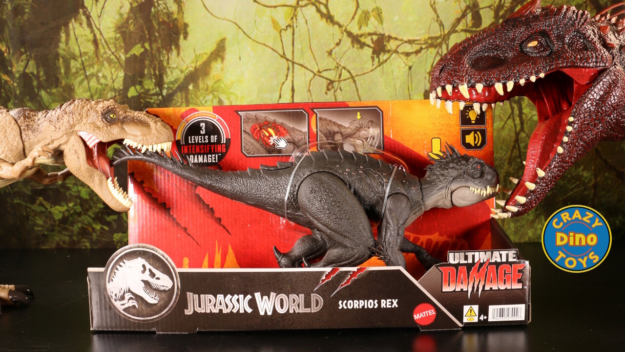 Jurassic World Chaos Theory Ultimate Damage Scorpios Rex Unboxed 2025 T-Rex Dinosaur Battles