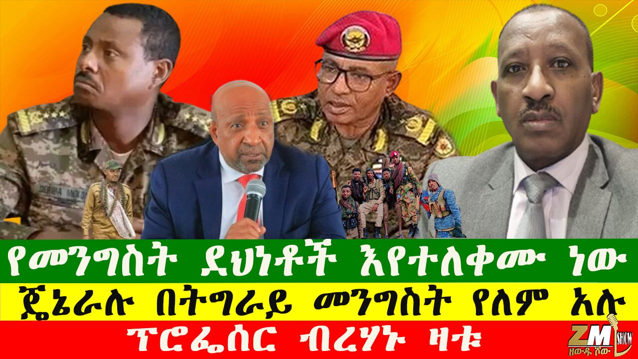 ፕሮፌሰር ብረሃኑ ዛቱ፣ የመንግስት ደህነቶች እየተለቀሙ ነው፣ ጄኔራሉ በትግራይ መንግስት የለም አሉ፣Zewdu show 101025