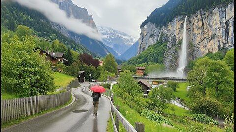 A Peaceful Walk in the Most Beautiful Hidden Swiss Village |Looks Even More Magical in the Rain 🌧️🇨🇭