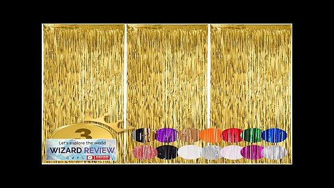 3 Pack 3.3x8.2 Feet Gold Foil Fringe Backdrop Curtains Tinsel Streamers Birthday Review