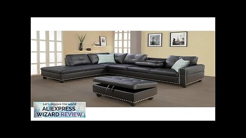 L Shaped Sectional Sofa Set with Storage Ottoman Reversible Back Cushion W/Cupholders Review