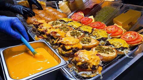 Homemade Deep Cheese Bacon Double Burger | Thick & Creamy Cheese Sauce Recipe