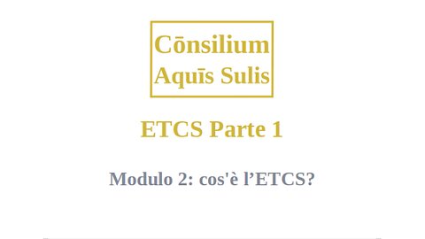 ETCS Part 1 Module 2 (Italiano)