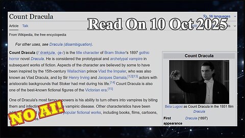 Count Dracula (No AI) - 10 Oct 2025