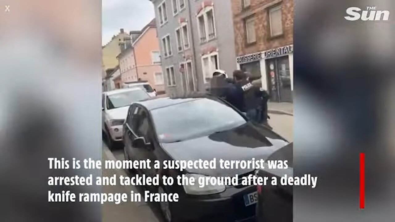 Moment 'terrorist' is tackled to the ground & arrested after deadly knife rampage