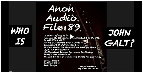 SGANON W/ AUDIO FILE 89. MAJOR INTEL ON EQ'S IN CENTRAL CA, WELCOME TO THE PARTY SG. CLIF HIGH