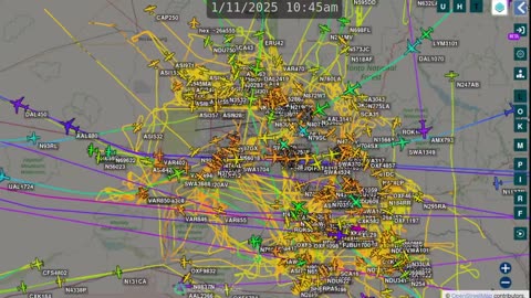 KPHX Air Traffico Time Lapsed - Jan 11th 2024 data - no audio -