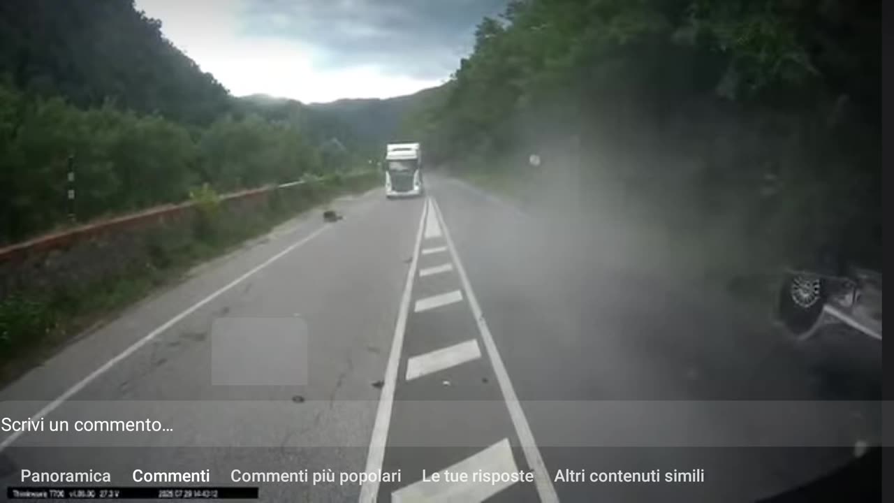 Big crash car whit truck and overturns