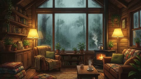 Rainy Forest Path LoFi • Relaxing Ambient Music for Study, Sleep & Focus (1 Hour)