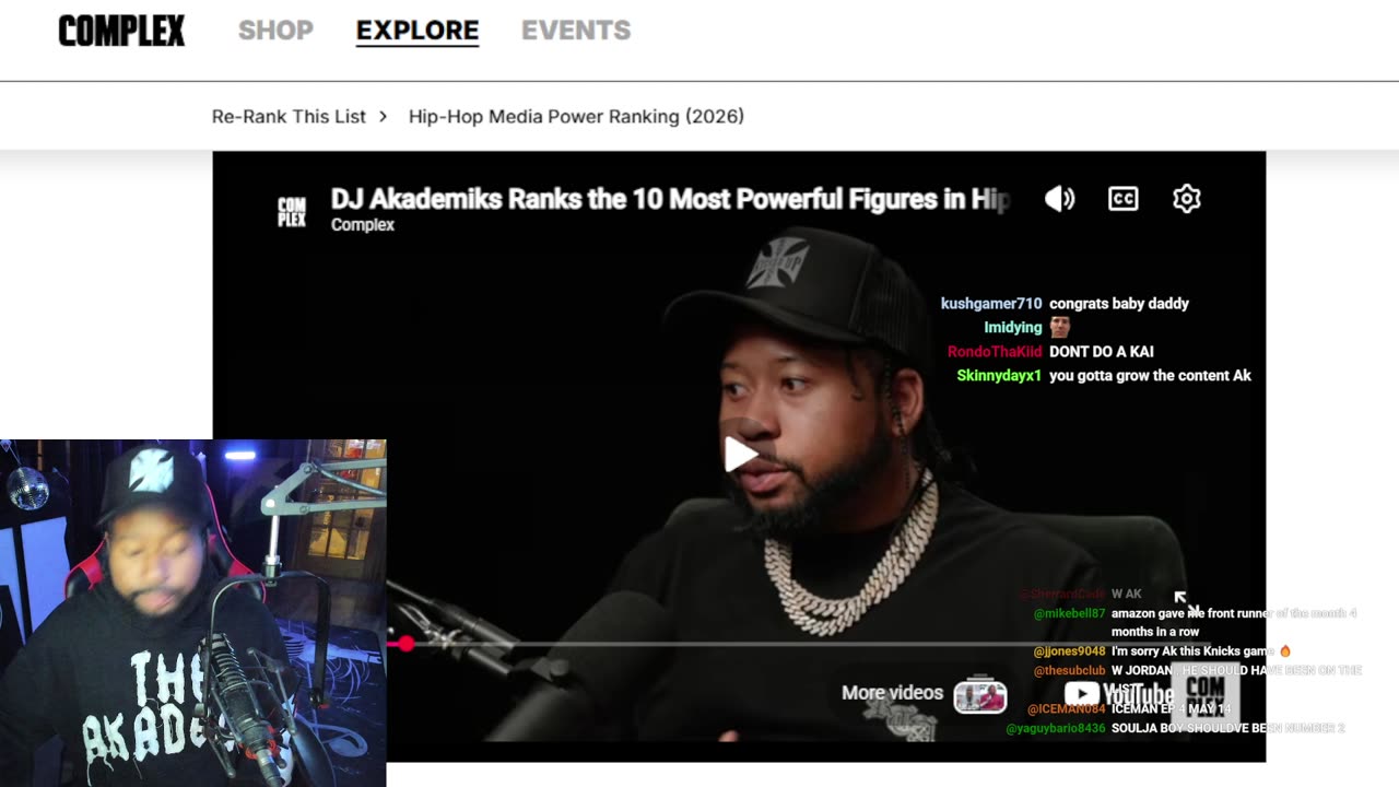 Complex Names Akademiks #1 in media. Drake Announces Episode 4 for ICEMAN. Steffon Diggs wins case.