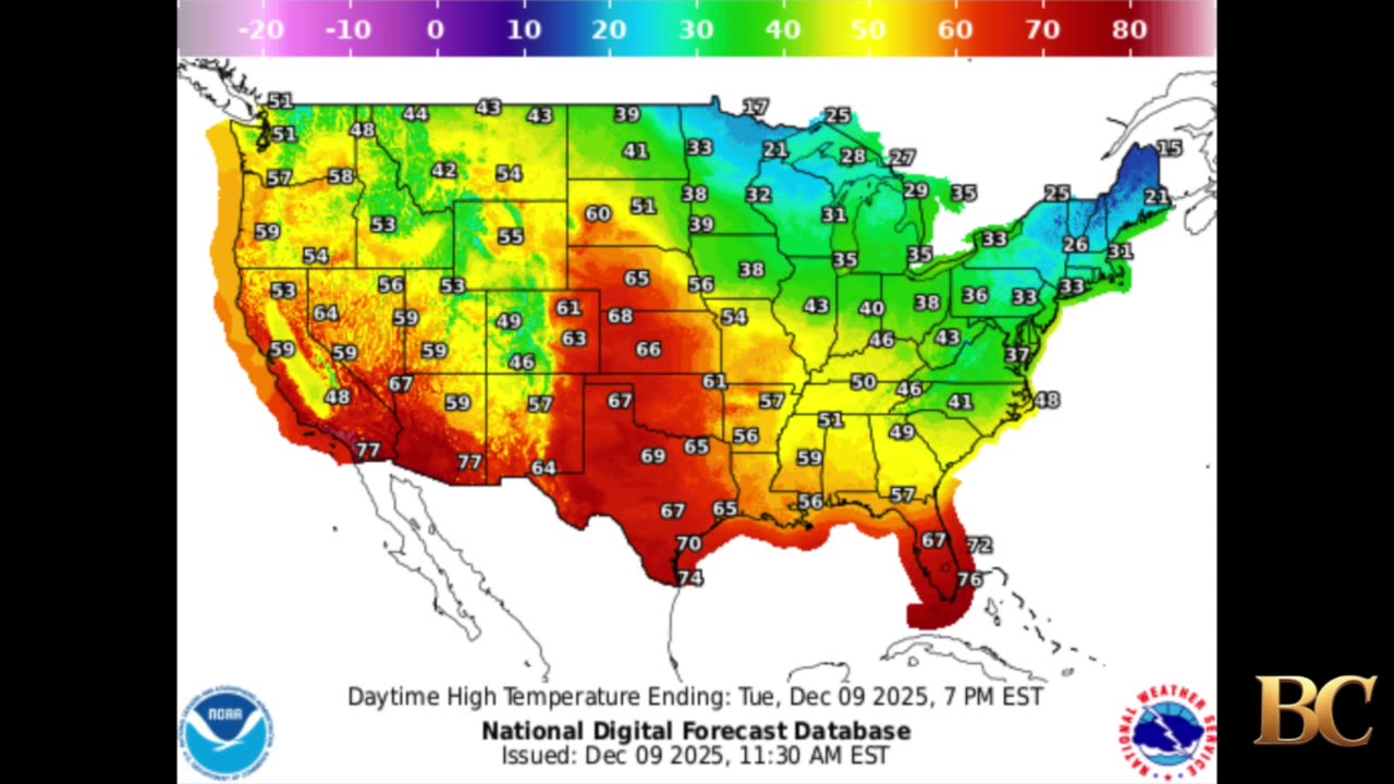 National Weather Forecast (December 9, 2025)