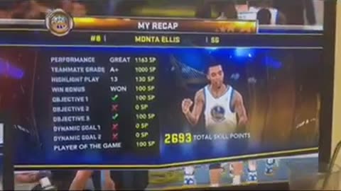 Monta Ellis. Player of the Game. NBA 2k12. H.O.F. Create a Legend. 44 Points 10 Ast, 6 Stl. vs 76ers