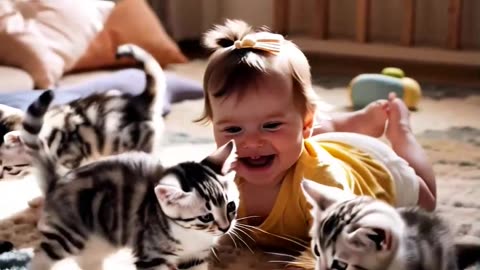 "Baby's Kitty Playdate: Fun and games with baby and kittens"