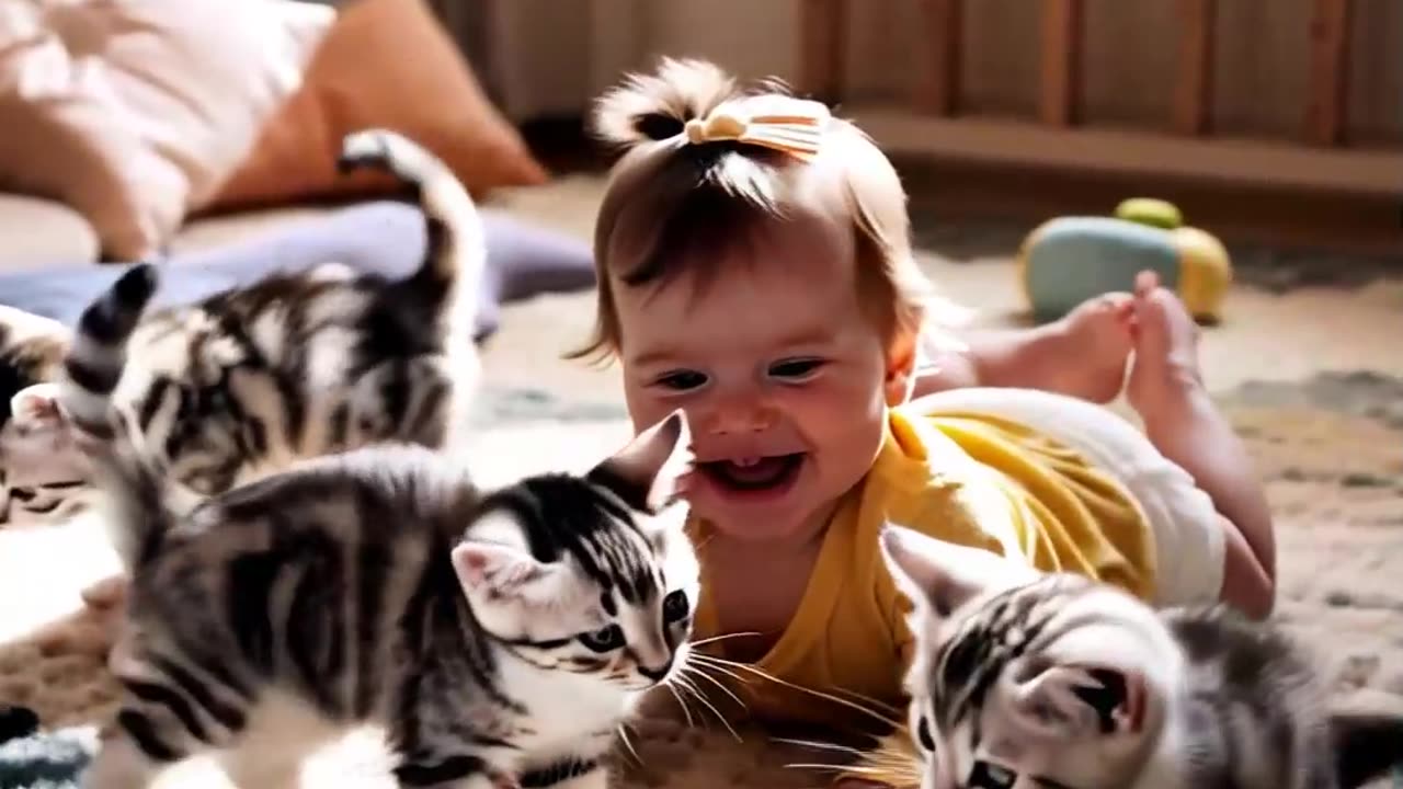 "Baby's Kitty Playdate: Fun and games with baby and kittens"