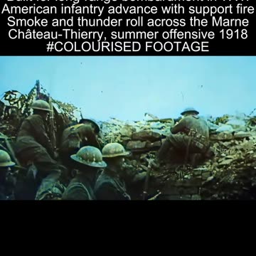 American railway artillery and infantry at Château-Thierry 1918