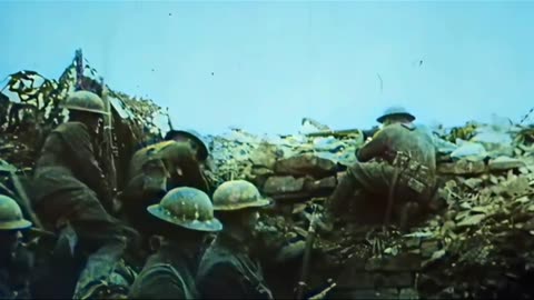 American railway artillery and infantry at Château-Thierry 1918