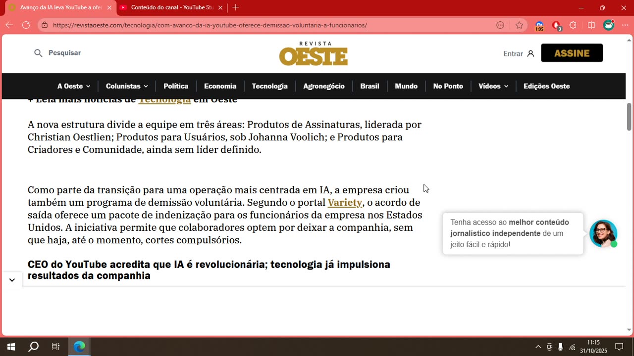 Avanço da IA leva YouTube a oferecer demissão voluntária.mp4