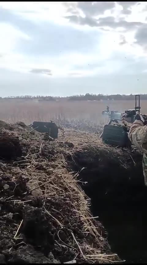 The DShKM heavy machine gun, modernized for firing from a bipod.