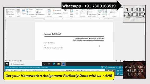 Word 2B Simulation Training | Monroe-Del-Olma | Word Sims | Pearson MyLab IT