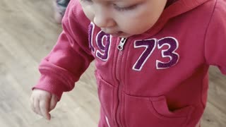 daddy playing "you can’t catch me" with baby kayla — too cute!