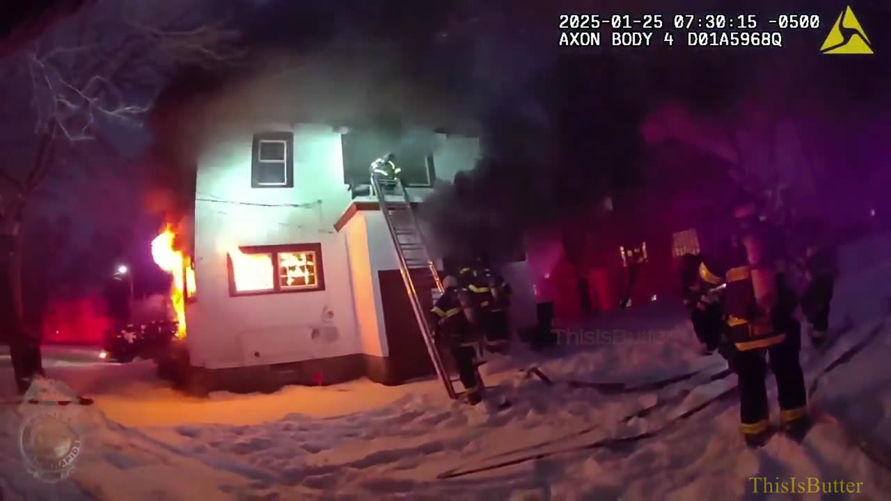 Bodycam shows firefighters pulling 12-year-old girl from burning home, mother charged with arson