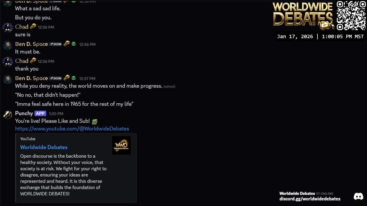 0291 WIDESTREAM - Worldwide Debates - YouTube/Twitch/Rumble