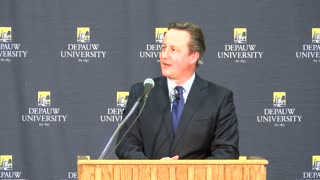 December 8, 2016 - Britain's David Cameron on Monon Bell, DePauw Traditions