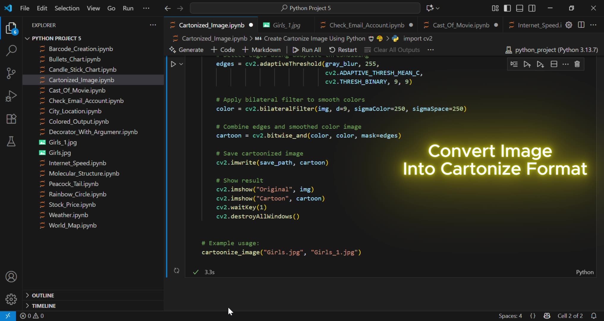 Build Your Own Cartoonizer in Python with OpenCV 🐍