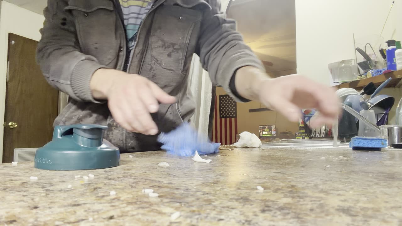 Doing dishes with Matthew.