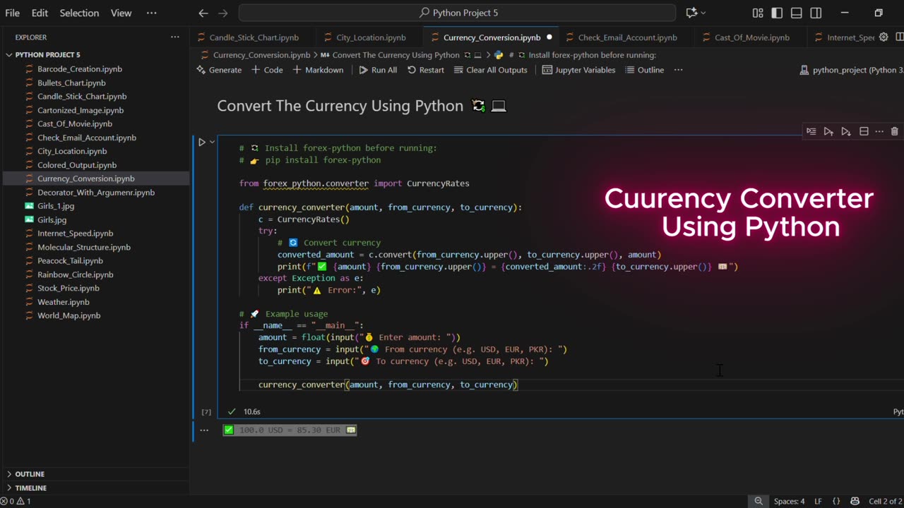 💰 Simple Currency Converter App in Python