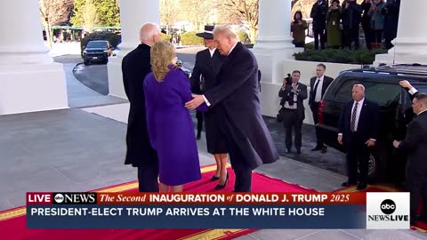 Joe Biden and Jill Biden greeted President Donald Trump and Melania Trump