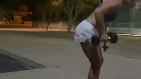 Female Body Builder Prefers To Work Out Barefoot Part 2